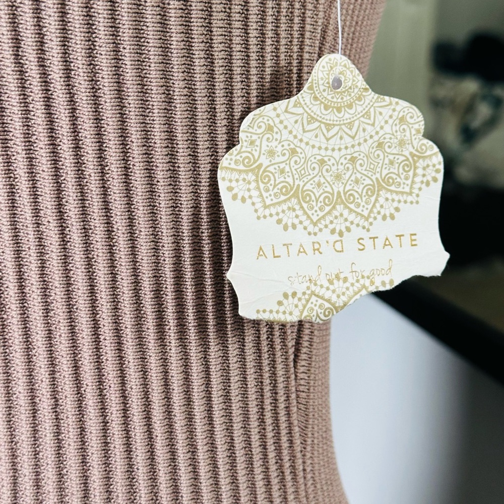 Altar'd State Taupe Ribbed Dress - Picture 3 of 5